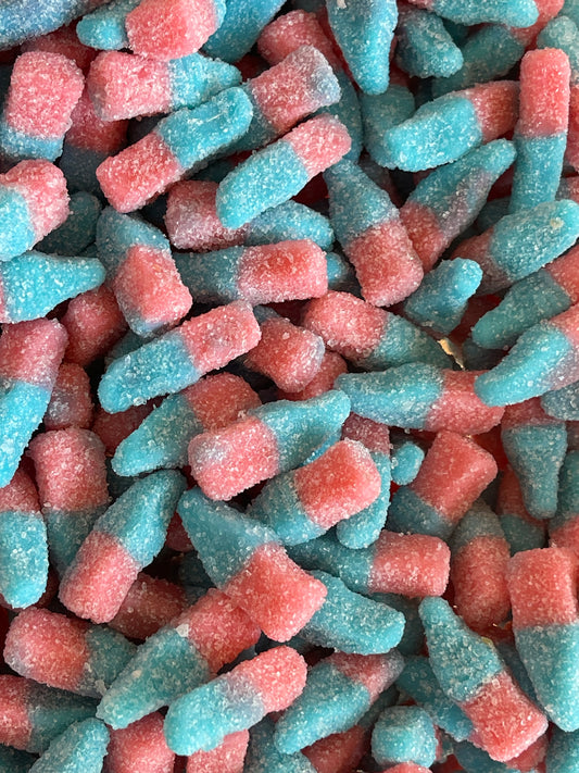 Fizzy blue bottles
