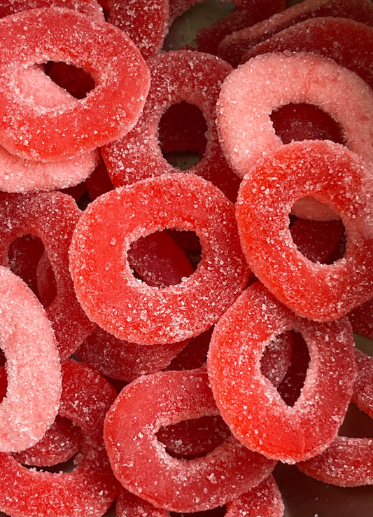 Sour strawberry rings